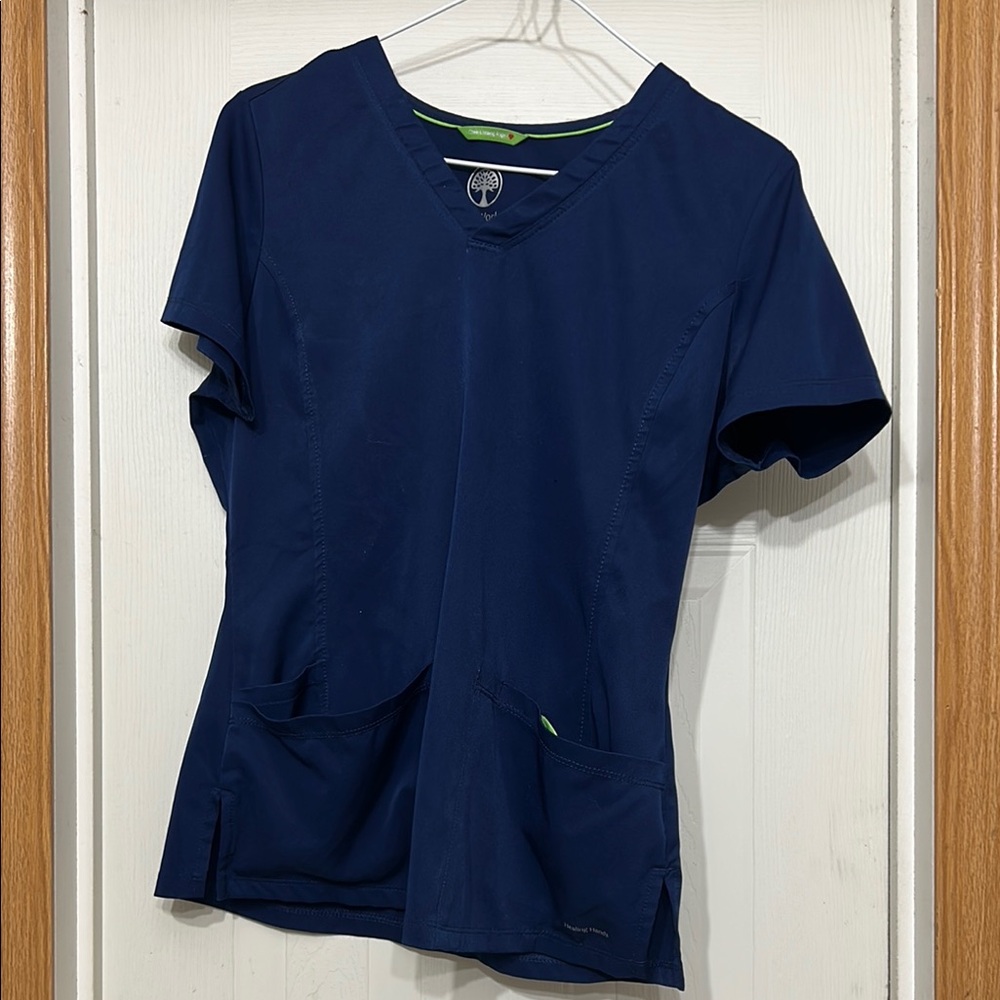 Healing Hands Navy Blue Scrub Top